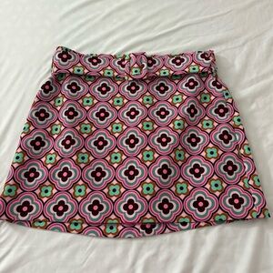 Zara Pink and Green Geometric Mini Skirt (Size: M)